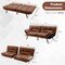 Convertible Memory Foam Futon Sofa Bed with Adjustable Armrest